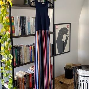 Ann Taylor Striped Color Block Maxi Dress
